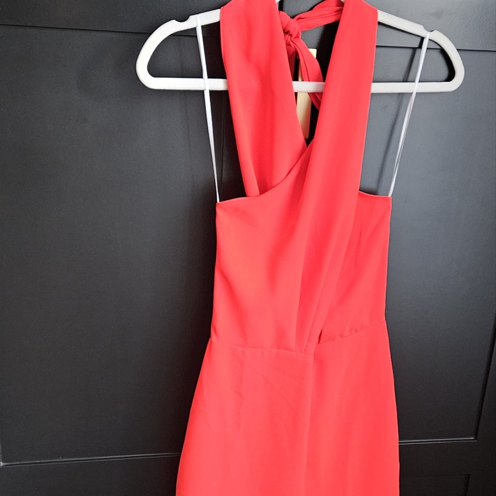 Amanda Uprichard Mezcal Halter Dress In Crimson x Revolve - Picture 6 of 7